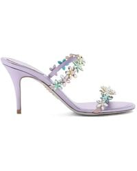 Rene Caovilla - Eva Floral-Detail Heeled Sandals - Lyst