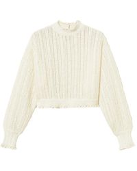 Twinset - Cable-Knit Frill-Trimmed Sweater - Lyst