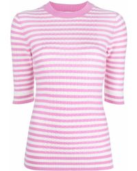 Ganni - Striped Cashmere-Wool Top - Lyst