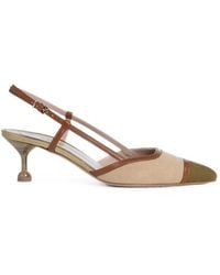 Roberto Festa - Delfina Leather-Trim Canvas Heeled Pumps - Lyst