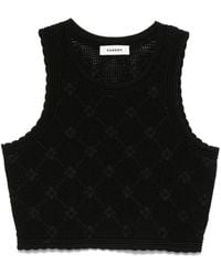 Sandro - Floral-Embroidered Top - Lyst