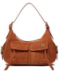 Pinko - Suede Shoulder Bag - Lyst