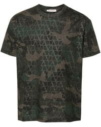 Valentino Garavani - Toile Iconographe Camouflage-Print T-Shirt - Lyst