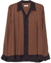 Sandro - Monogram-Pattern Shark-Collar Shirt - Lyst