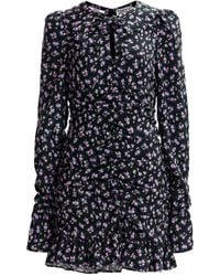 Essentiel Antwerp - Mini-Jurk Met Pofmouwen En Ruches - Lyst