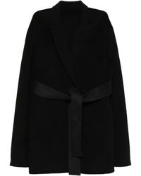 Alberta Ferretti - Belted-Wrap Long-Sleeves Coat - Lyst