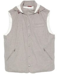 Brunello Cucinelli - Hooded Press-Stud Gilet - Lyst