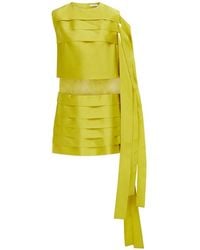 Ferragamo - Mini Dress With Lace Detail - Lyst