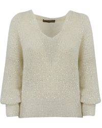 D.exterior - Sequin-Embellished Balloon-Sleeve Sweater - Lyst