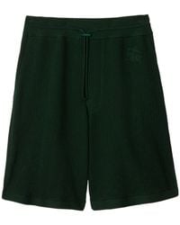 Burberry - Embroidered-logo Mesh Cotton Shorts - Lyst