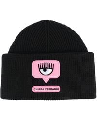 Chiara Ferragni - Lana Logo-patch Wool Beanie - Lyst
