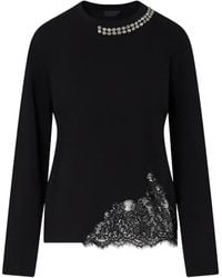 Liu Jo - T-Shirt With Lace And Jewel Embellishments - Lyst