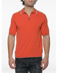 ARMANI EXCHANGE - Zip-Fastening Knit Polo Shirt - Lyst