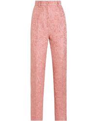 Dolce & Gabbana - Tailored Quilted Floral Jacquard Pants - Lyst