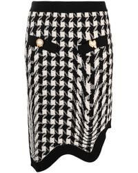 Moschino - Houndstooth Virgin Wool Skirt - Lyst