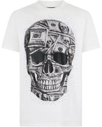 Philipp Plein - Jersey Round-Neck T-Shirt Skull Dollar Stones - Lyst