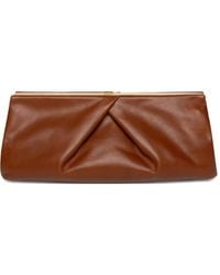 Dries Van Noten - Medium Leren Clutch Met Geplooid Detail - Lyst