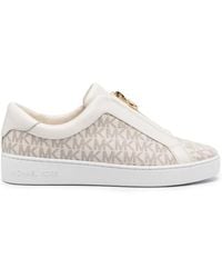 MICHAEL Michael Kors - Mk Keaton Signature Logo Zip-Up Trainers - Lyst