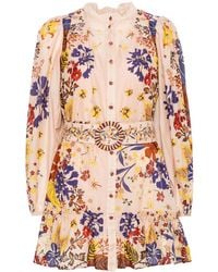FARM Rio - Abito Corto Bouquet Svasato Con Maniche A Palloncino - Lyst