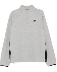 adidas - Spacer Drill Sweater Met Halve Rits En Zijstreep - Lyst