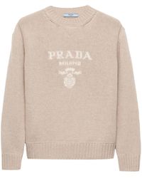 Prada - Wool-Cashmere Logo Sweater - Lyst