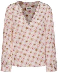 Zadig & Voltaire - Floral-Print Long-Sleeve Blouse - Lyst