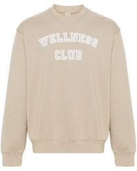 Sporty & Rich - Wellness Club-flocked Cotton Sweatshirt - Lyst