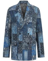 R13 - Patchwork Double-Breasted Blazer - Lyst