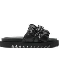 Toga Virilis - Chain-Detail Gathered Leather Sandals - Lyst