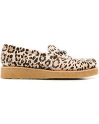 forte_forte - Crystal-Embellished Animal-Pattern Loafers - Lyst