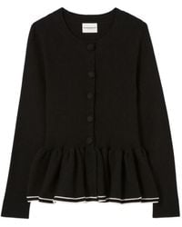 Claudie Pierlot - Ribbed-Knit Peplum Cardigan - Lyst