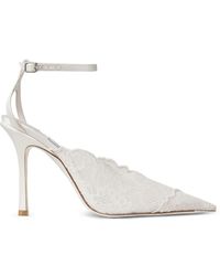 Jimmy Choo - Faiz 100 Ankle-Strap Lace Pumps - Lyst
