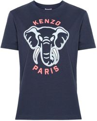 KENZO - T-Shirt mit Elefanten-Print - Lyst