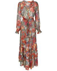 Amir Slama - X Cesca Civita Floral-print Silk Dress - Lyst