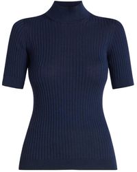 Versace - Ribgebreide Wollen Top Met Medusa-Plakkaat - Lyst