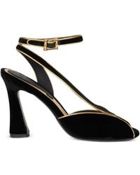 Etro - 90Mm Metallic-Trim Velvet High-Heeled Sandals - Lyst