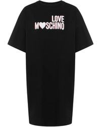 Love Moschino - Printed Cotton Jersey Dress - Lyst