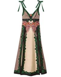 La DoubleJ - La Favorita Printed Silk-Twill Halterneck Maxi Dress - Lyst