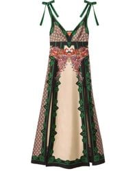 La DoubleJ - Geometric-Print Midi Day Dress - Lyst