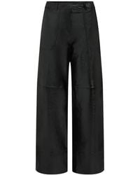 KARL LAGERFELD - Wide-Leg Leather Pants - Lyst