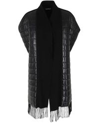 Herno - Gestepptes Cape Mit Fransen - Lyst