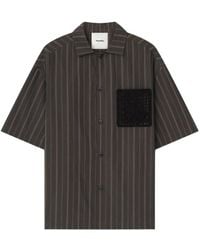 Nanushka - Maxton Striped Crochet-Pocket Shirt - Lyst