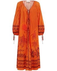 ALÉMAIS - Boathouse Graphic-Print Midi Dress - Lyst