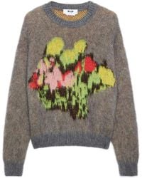 MSGM - Floral-Detail Sweater - Lyst