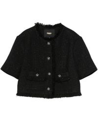 Maje - Short Shiny Tweed Jacket - Lyst
