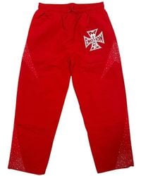Mixed Emotions - Logo-Print Rhinestone-Embellished Track Pants - Lyst