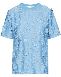 Oscar de la Renta - Camiseta Gardenia con encaje guipur - Lyst