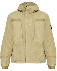 Stone Island - Logo-Patch Hooded Jacket - Lyst