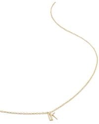 Monica Vinader - 14Kt Small Initial K Necklace - Lyst