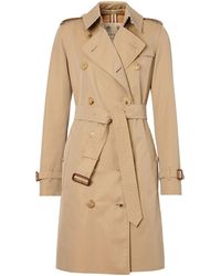 Burberry The Kensington Cotton-gabardine Trench Coat - Natural